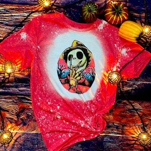 Halloween jack skeleton bleached Tees